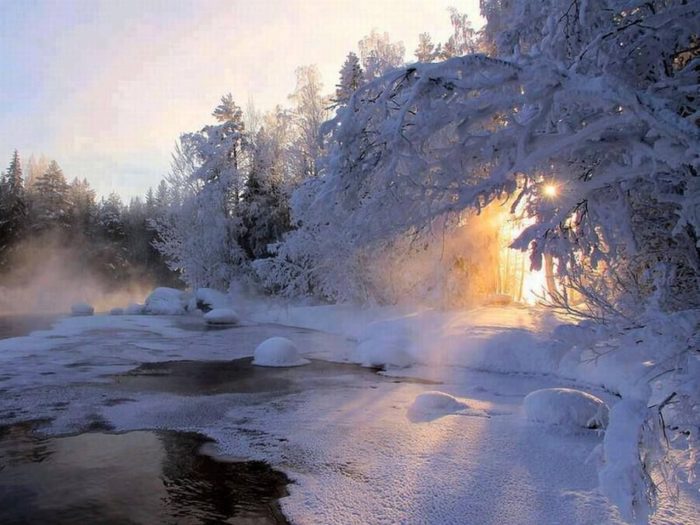 Красивые открытки Доброе зимнее утро (40 картинок)